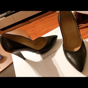 Balenciaga black leather heels